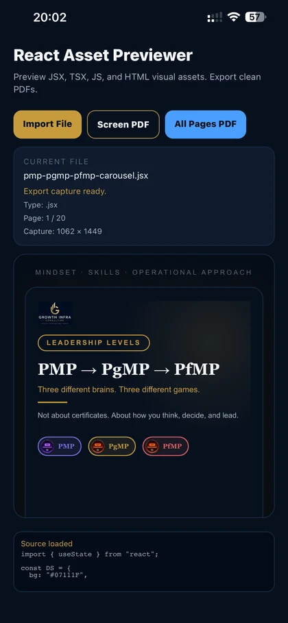 JSX asset preview in React Asset Previewer